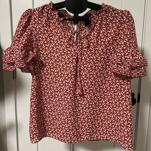 Women's Red Patterned Top-Max Studio-size medium